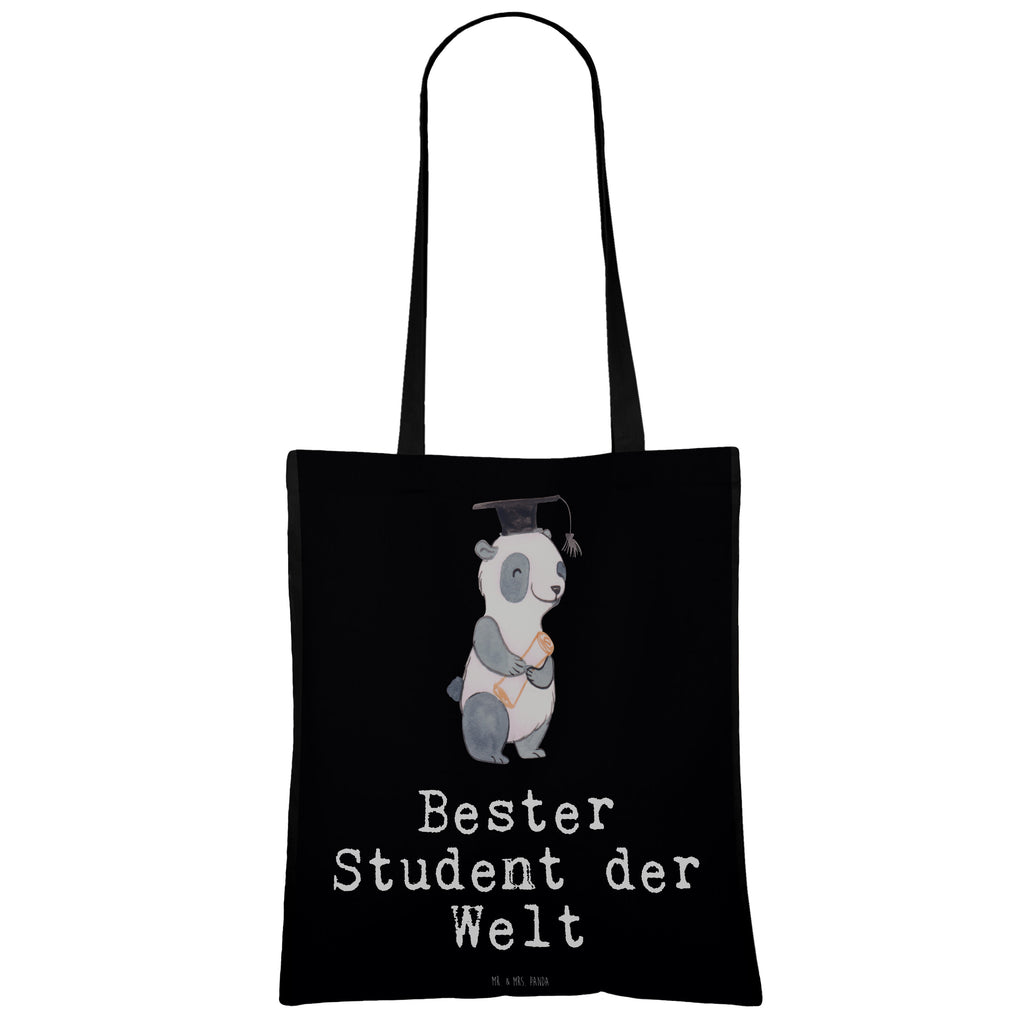 Tragetasche Panda Bester Student der Welt Beuteltasche, Beutel, Einkaufstasche, Jutebeutel, Stoffbeutel, für, Dankeschön, Geschenk, Schenken, Geburtstag, Geburtstagsgeschenk, Geschenkidee, Danke, Bedanken, Mitbringsel, Freude machen, Geschenktipp, Student, Studium, Sohn, Spaß, Musterschüler, lustig, Studienabschluss, witzig, Universität, Abschluss, Alumni, Uni, Studenten, Hochschule