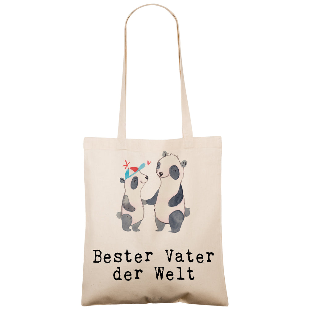 Tragetasche Panda Bester Vater der Welt Beuteltasche, Beutel, Einkaufstasche, Jutebeutel, Stoffbeutel, für, Dankeschön, Geschenk, Schenken, Geburtstag, Geburtstagsgeschenk, Geschenkidee, Danke, Bedanken, Mitbringsel, Freude machen, Geschenktipp, Vater, Papa, Dad, Daddy, Paps, Papi, Vati, Eltern, Geschenk Vater, Mann, Familie, Bester, Kleinigkeit