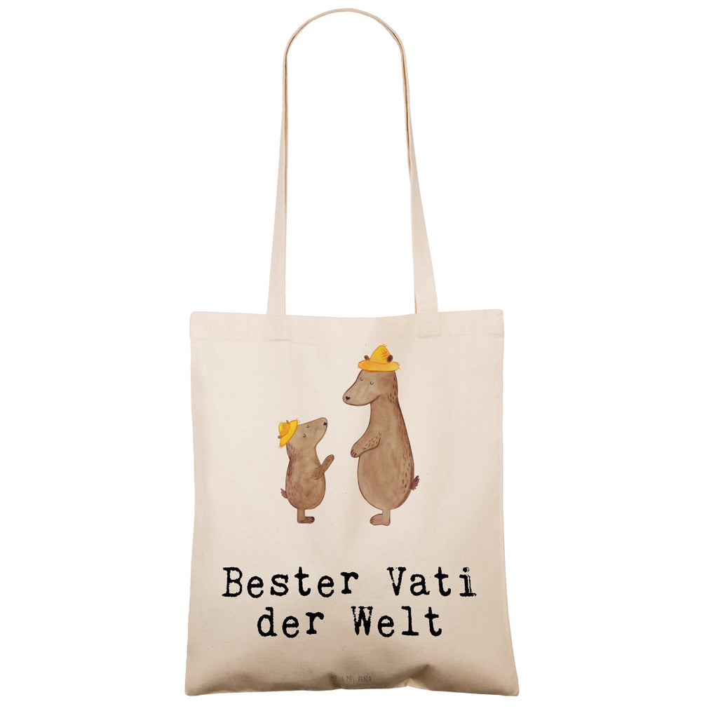 Tragetasche Bär Bester Vati der Welt Beuteltasche, Beutel, Einkaufstasche, Jutebeutel, Stoffbeutel, für, Dankeschön, Geschenk, Schenken, Geburtstag, Geburtstagsgeschenk, Geschenkidee, Danke, Bedanken, Mitbringsel, Freude machen, Geschenktipp, Vater, Papa, Dad, Daddy, Paps, Papi, Vati, Eltern, Geschenk Vater, Mann, Familie, Bester, Kleinigkeit