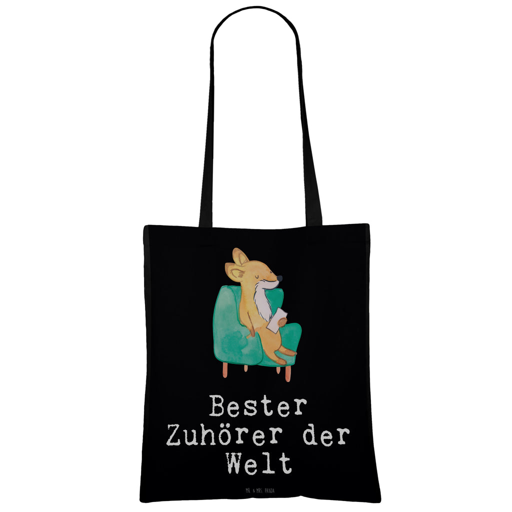Tragetasche Fuchs Bester Zuhörer der Welt Beuteltasche, Beutel, Einkaufstasche, Jutebeutel, Stoffbeutel, für, Dankeschön, Geschenk, Schenken, Geburtstag, Geburtstagsgeschenk, Geschenkidee, Danke, Bedanken, Mitbringsel, Freude machen, Geschenktipp, Zuhörer, Freund, Freundin, offenes Ohr, Hilfsbereit, Hilfe