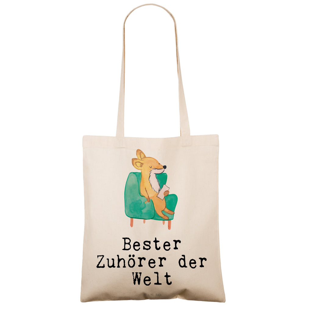 Tragetasche Fuchs Bester Zuhörer der Welt Beuteltasche, Beutel, Einkaufstasche, Jutebeutel, Stoffbeutel, für, Dankeschön, Geschenk, Schenken, Geburtstag, Geburtstagsgeschenk, Geschenkidee, Danke, Bedanken, Mitbringsel, Freude machen, Geschenktipp, Zuhörer, Freund, Freundin, offenes Ohr, Hilfsbereit, Hilfe