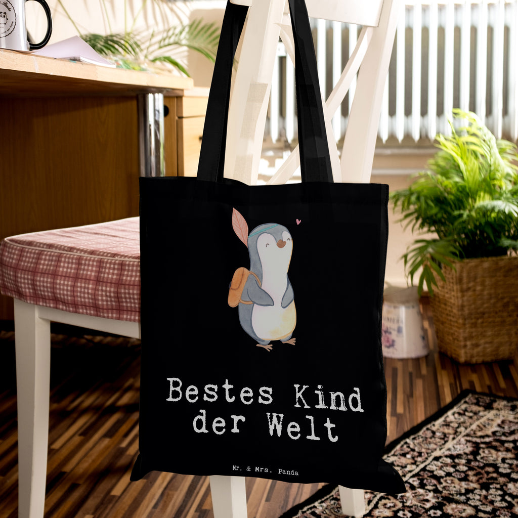 Tragetasche Pinguin Bestes Kind der Welt Beuteltasche, Beutel, Einkaufstasche, Jutebeutel, Stoffbeutel, für, Dankeschön, Geschenk, Schenken, Geburtstag, Geburtstagsgeschenk, Geschenkidee, Danke, Bedanken, Mitbringsel, Freude machen, Geschenktipp, Kinder, Kind, Kid, Kids, Kiddy, Bestes, Tochter, Sohn, Nachwuchs, Geburt, Liebling, Taufe