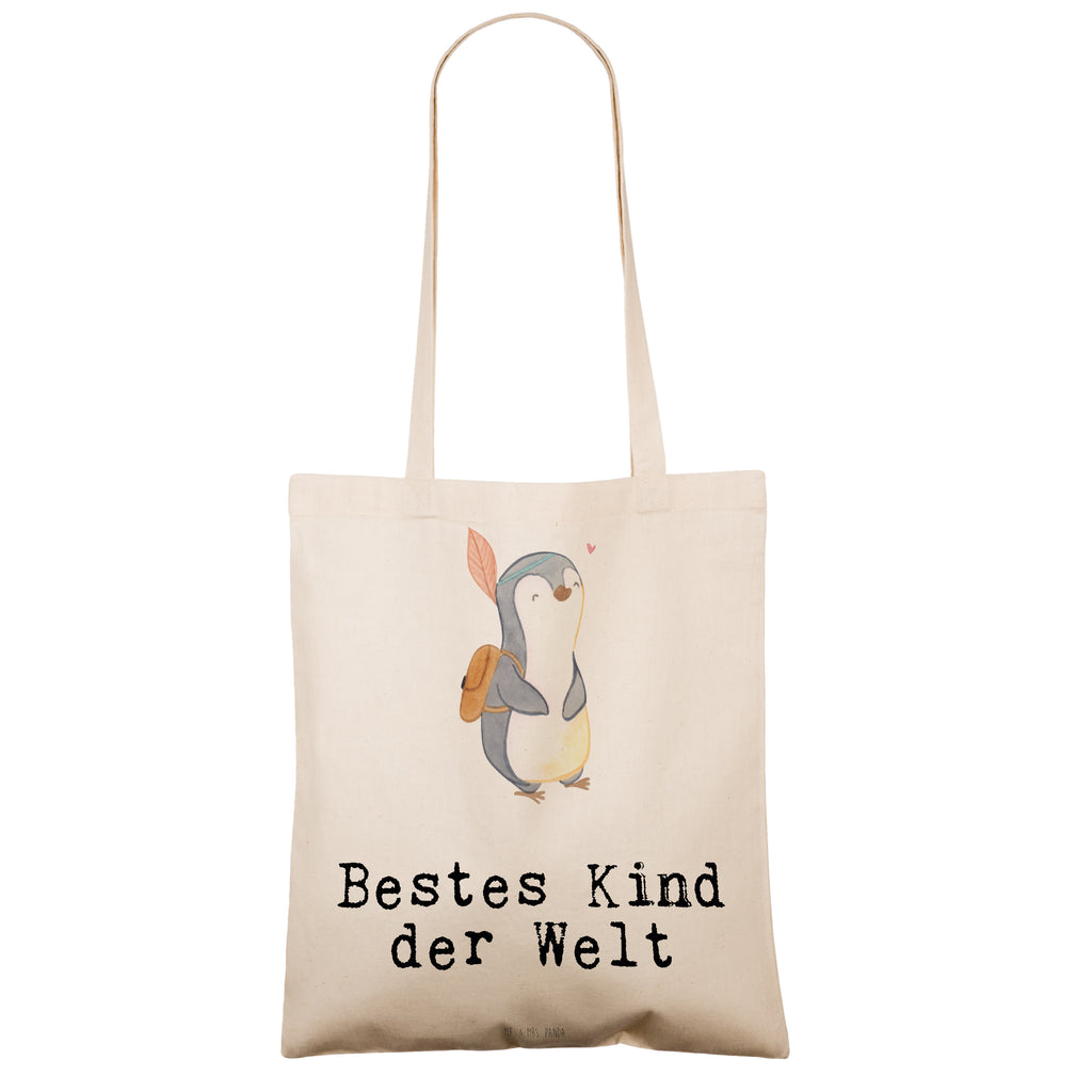 Tragetasche Pinguin Bestes Kind der Welt Beuteltasche, Beutel, Einkaufstasche, Jutebeutel, Stoffbeutel, für, Dankeschön, Geschenk, Schenken, Geburtstag, Geburtstagsgeschenk, Geschenkidee, Danke, Bedanken, Mitbringsel, Freude machen, Geschenktipp, Kinder, Kind, Kid, Kids, Kiddy, Bestes, Tochter, Sohn, Nachwuchs, Geburt, Liebling, Taufe