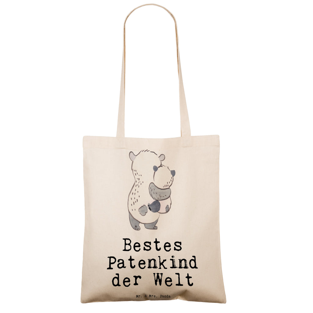 Tragetasche Panda Bestes Patenkind der Welt Beuteltasche, Beutel, Einkaufstasche, Jutebeutel, Stoffbeutel, für, Dankeschön, Geschenk, Schenken, Geburtstag, Geburtstagsgeschenk, Geschenkidee, Danke, Bedanken, Mitbringsel, Freude machen, Geschenktipp, Patenkind, Paten Kind, Pate, Taufe, Taufgeschenk, Patenonkel, Patentante, Tauffeier, Täufling, Nichte, Neffe