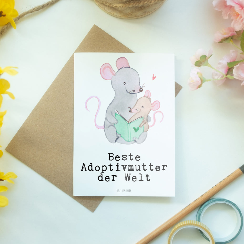 Grußkarte Maus Beste Adoptivmutter der Welt Klappkarte, Einladungskarte, Glückwunschkarte, Hochzeitskarte, Geburtstagskarte, Karte, für, Dankeschön, Geschenk, Schenken, Geburtstag, Geburtstagsgeschenk, Geschenkidee, Danke, Bedanken, Mitbringsel, Freude machen, Geschenktipp, Adoptivmutter, Adoptivmama, adoptiert, Mama, Mami, Mutter, Muttertag, Mutti, Ma, Tochter, Sohn, Beste Mama, Beste, Supermama