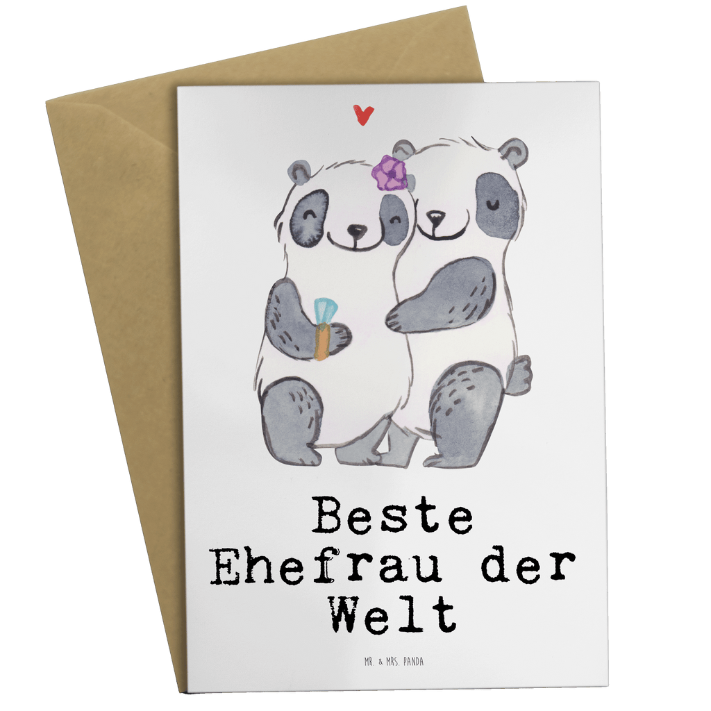 Grußkarte Panda Beste Ehefrau der Welt Klappkarte, Einladungskarte, Glückwunschkarte, Hochzeitskarte, Geburtstagskarte, Karte, für, Dankeschön, Geschenk, Schenken, Geburtstag, Geburtstagsgeschenk, Geschenkidee, Danke, Bedanken, Mitbringsel, Freude machen, Geschenktipp, Ehefrau, Beste, Frau, Partnerin, Freundin, Traumfrau, Hochzeit, Liebling, Ehepartner, Ehe, Gattin, Lebensgefährtin, Braut, Kleinigkeit