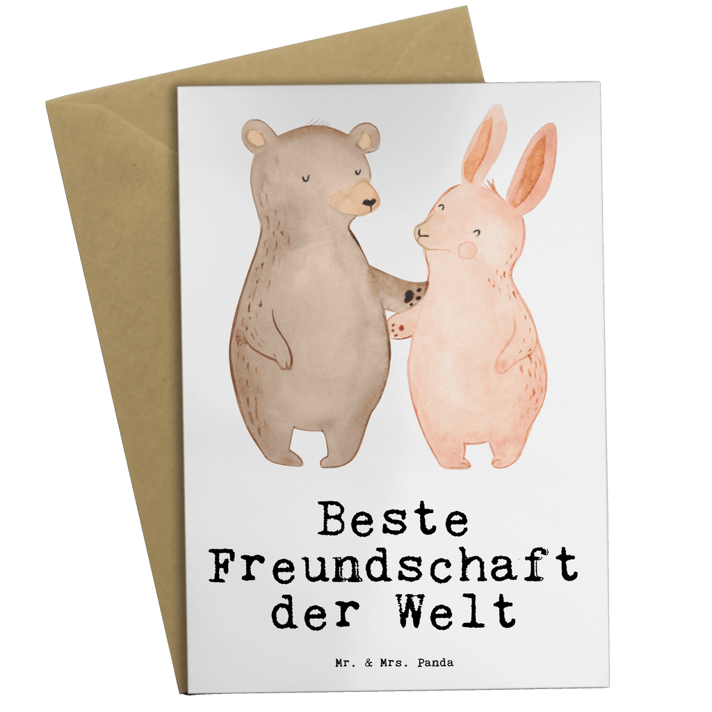 Grußkarte Hase Beste Freundschaft der Welt Klappkarte, Einladungskarte, Glückwunschkarte, Hochzeitskarte, Geburtstagskarte, Karte, für, Dankeschön, Geschenk, Schenken, Geburtstag, Geburtstagsgeschenk, Geschenkidee, Danke, Bedanken, Mitbringsel, Freude machen, Geschenktipp, Freundschaft, Freunde, Freunde fürs Leben, best friends, Freundin, Freund, Clique, Kumpel, bae, bff
