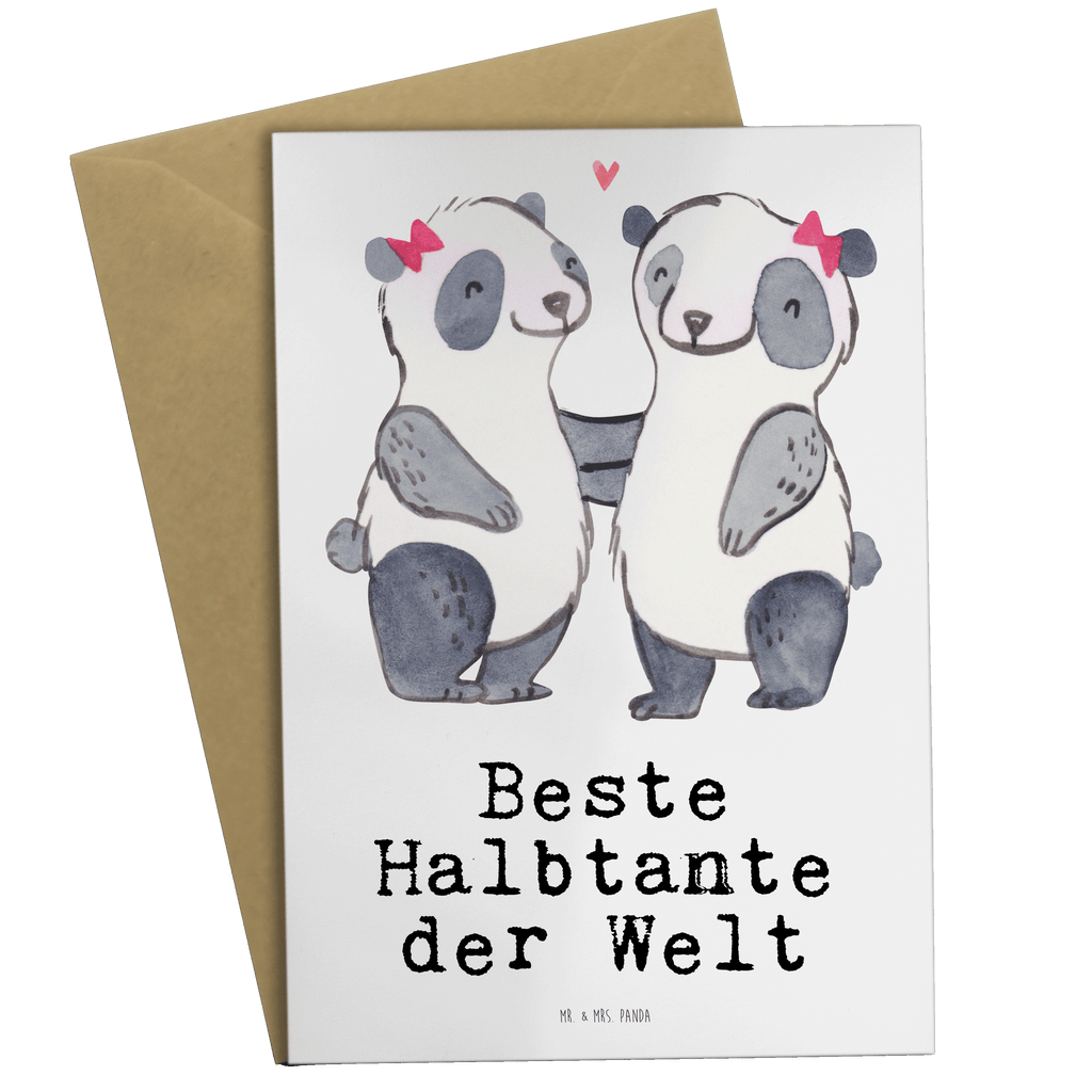 Grußkarte Panda Beste Halbtante der Welt Klappkarte, Einladungskarte, Glückwunschkarte, Hochzeitskarte, Geburtstagskarte, Karte, für, Dankeschön, Geschenk, Schenken, Geburtstag, Geburtstagsgeschenk, Geschenkidee, Danke, Bedanken, Mitbringsel, Freude machen, Geschenktipp, Halbtante, Tante, beste Tante, Stieftante, Stief, Stiefgeschwister, Familie, Kleinigkeit