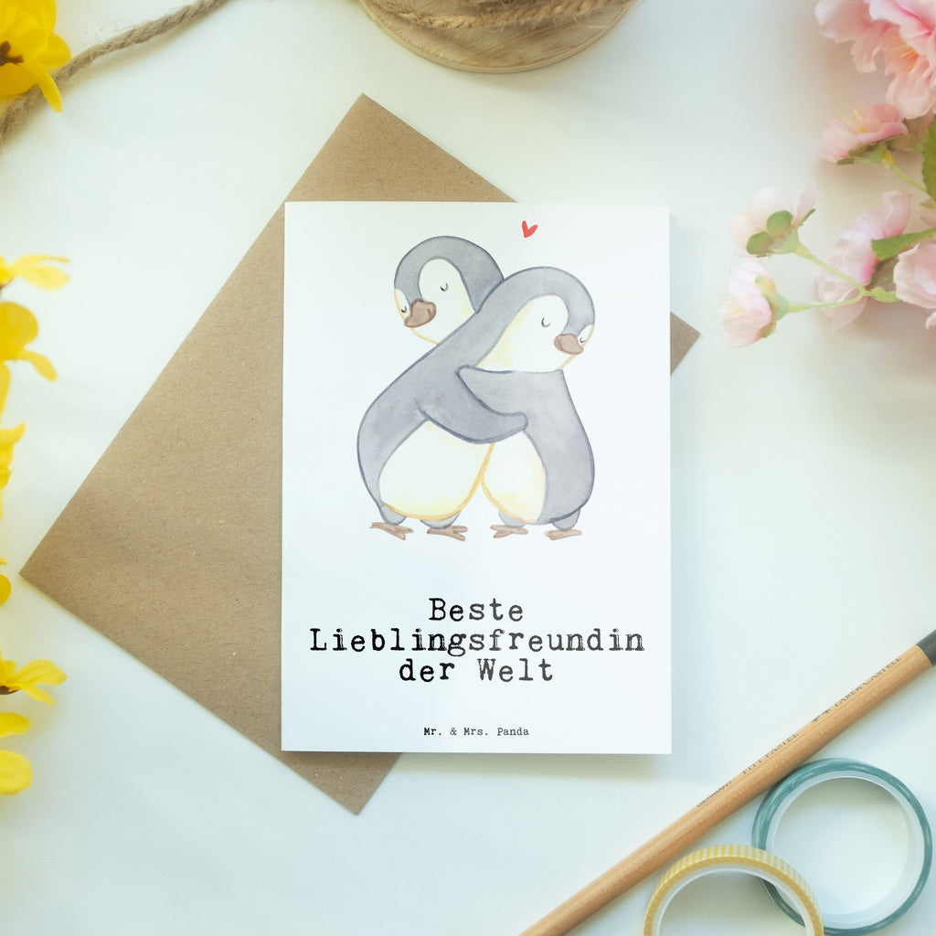 Grußkarte Pinguin Beste Lieblingsfreundin der Welt Klappkarte, Einladungskarte, Glückwunschkarte, Hochzeitskarte, Geburtstagskarte, Karte, für, Dankeschön, Geschenk, Schenken, Geburtstag, Geburtstagsgeschenk, Geschenkidee, Danke, Bedanken, Mitbringsel, Freude machen, Geschenktipp, Lieblingsfreundin, Freundin, Partnerin, Lieblingsmensch, Lieblings Mensch, Liebling, Partner, Bae, beste Freundin, Liebe, Herz, Love