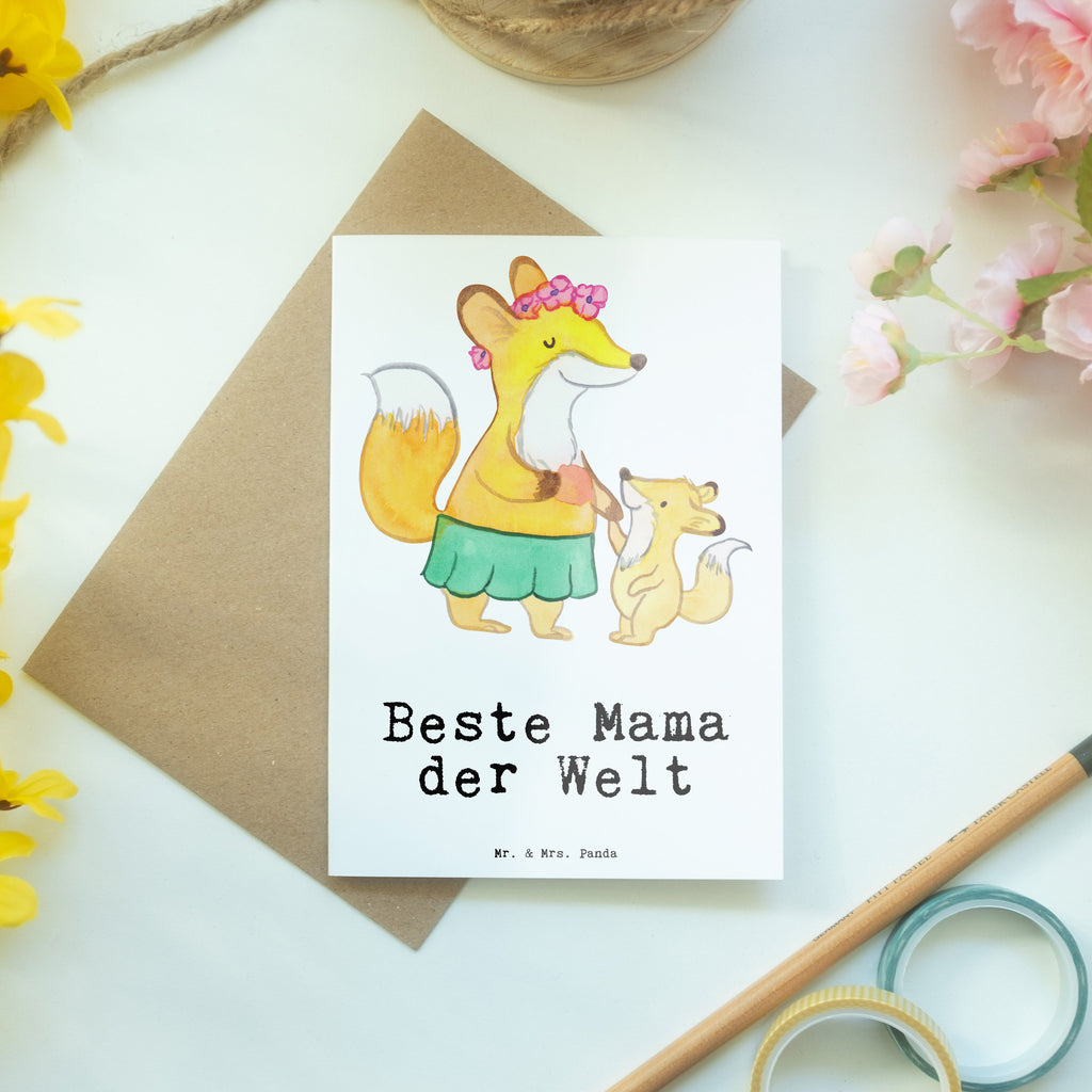 Grußkarte Fuchs Beste Mama der Welt Klappkarte, Einladungskarte, Glückwunschkarte, Hochzeitskarte, Geburtstagskarte, Karte, für, Dankeschön, Geschenk, Schenken, Geburtstag, Geburtstagsgeschenk, Geschenkidee, Danke, Bedanken, Mitbringsel, Freude machen, Geschenktipp, Mama, Mami, Mutter, Muttertag, Mutti, Ma, Tochter, Sohn, Beste Mama, Beste, Supermama