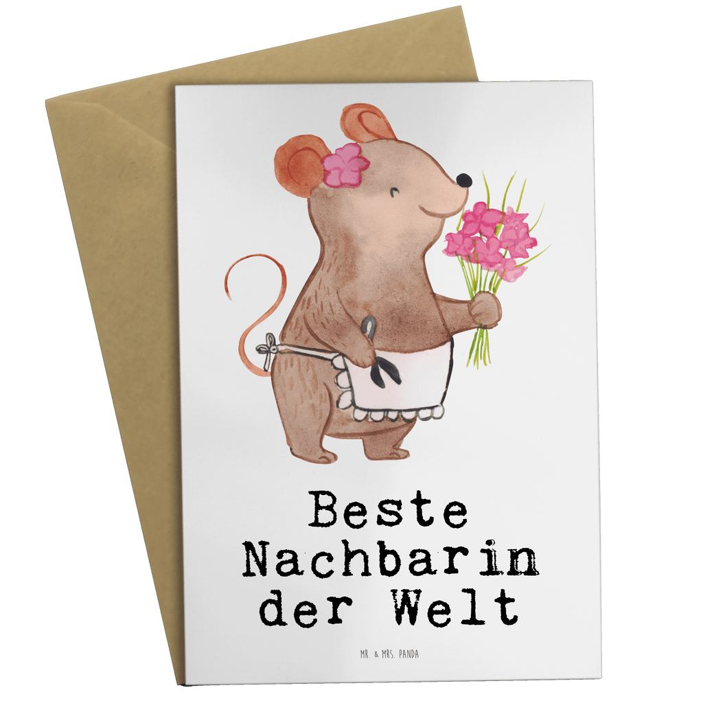 Grußkarte Maus Beste Nachbarin der Welt Klappkarte, Einladungskarte, Glückwunschkarte, Hochzeitskarte, Geburtstagskarte, Karte, für, Dankeschön, Geschenk, Schenken, Geburtstag, Geburtstagsgeschenk, Geschenkidee, Danke, Bedanken, Mitbringsel, Freude machen, Geschenktipp, Nachbarin, Nachbarn, Nachbarschaft, Freundin, Angrenzer, Anwohnerin, Bewohnerin, Freundschaft