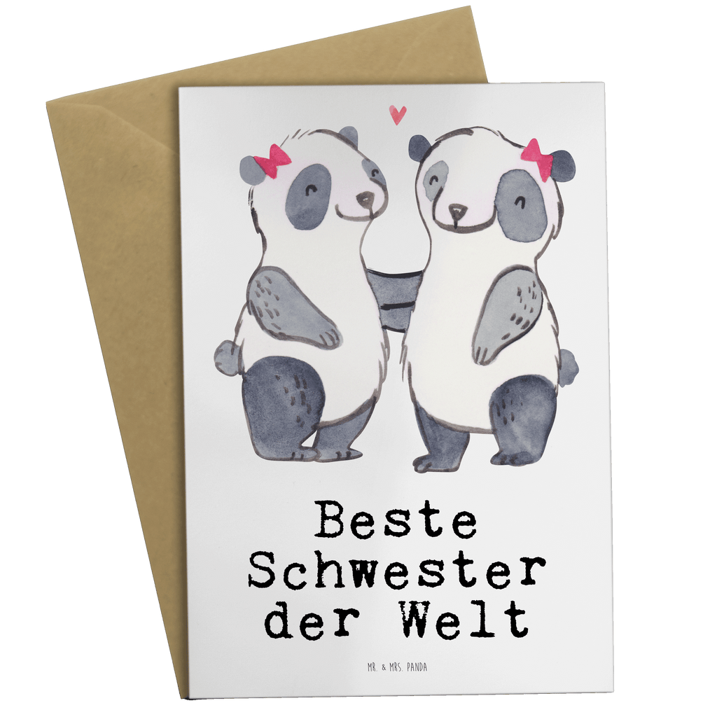 Grußkarte Panda Beste Schwester der Welt Klappkarte, Einladungskarte, Glückwunschkarte, Hochzeitskarte, Geburtstagskarte, Karte, für, Dankeschön, Geschenk, Schenken, Geburtstag, Geburtstagsgeschenk, Geschenkidee, Danke, Bedanken, Mitbringsel, Freude machen, Geschenktipp, Schwestern, Schwester, Geschwister, Schwesterherz, Sister, Familie, Kleinigkeit, Beste, Tochter, Liebe, Kinder