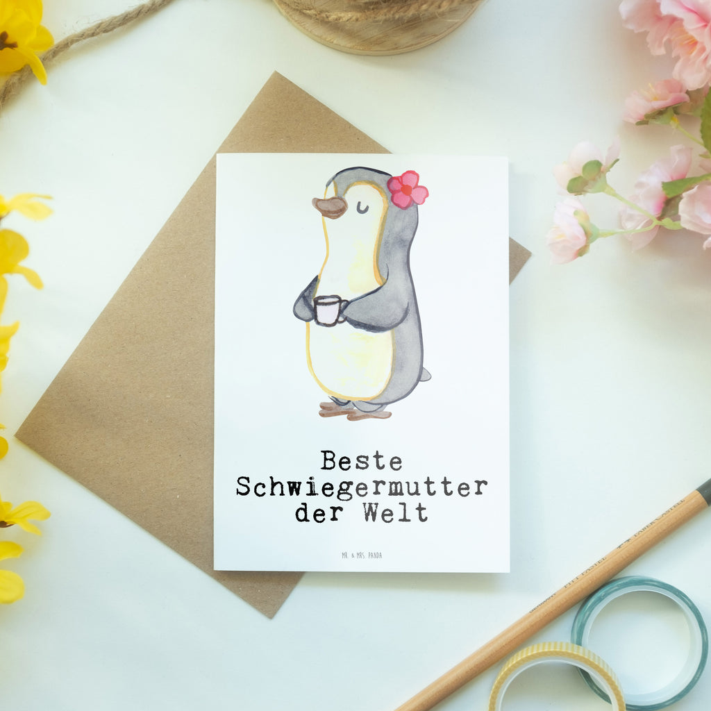 Grußkarte Pinguin Beste Schwiegermutter der Welt Klappkarte, Einladungskarte, Glückwunschkarte, Hochzeitskarte, Geburtstagskarte, Karte, für, Dankeschön, Geschenk, Schenken, Geburtstag, Geburtstagsgeschenk, Geschenkidee, Danke, Bedanken, Mitbringsel, Freude machen, Geschenktipp, Schwiegermutter, Schwiegermama, Schwiegereltern, Mama, Mutter, Mutter des Ehepartners, angeheiratet