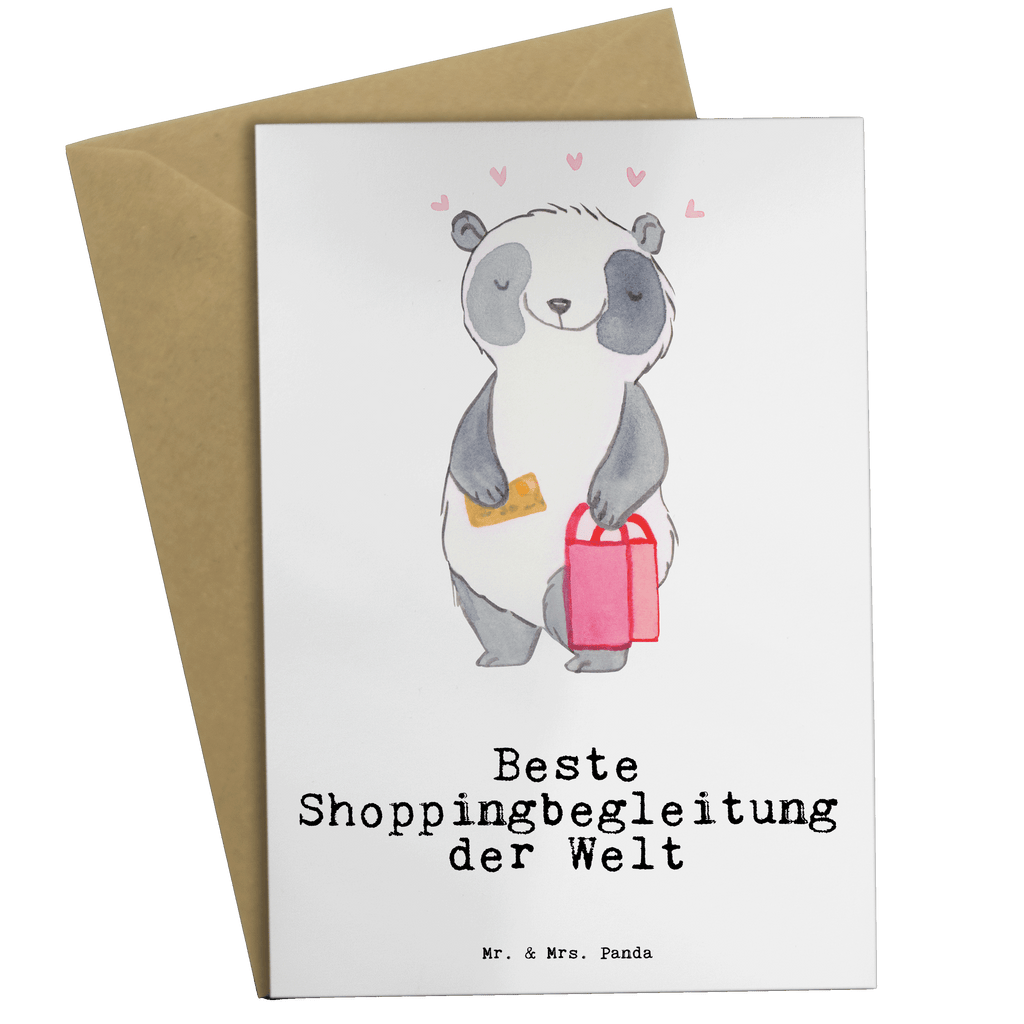 Grußkarte Panda Beste Shoppingbegleitung der Welt Klappkarte, Einladungskarte, Glückwunschkarte, Hochzeitskarte, Geburtstagskarte, Karte, für, Dankeschön, Geschenk, Schenken, Geburtstag, Geburtstagsgeschenk, Geschenkidee, Danke, Bedanken, Mitbringsel, Freude machen, Geschenktipp, Shoppingbegleitung, Shoppingpartner, Begleitung, Shoppen, Partner, Freundin, Freund, bff, Shopping, Einkaufen, Shopping-Queen, Queen, Bester