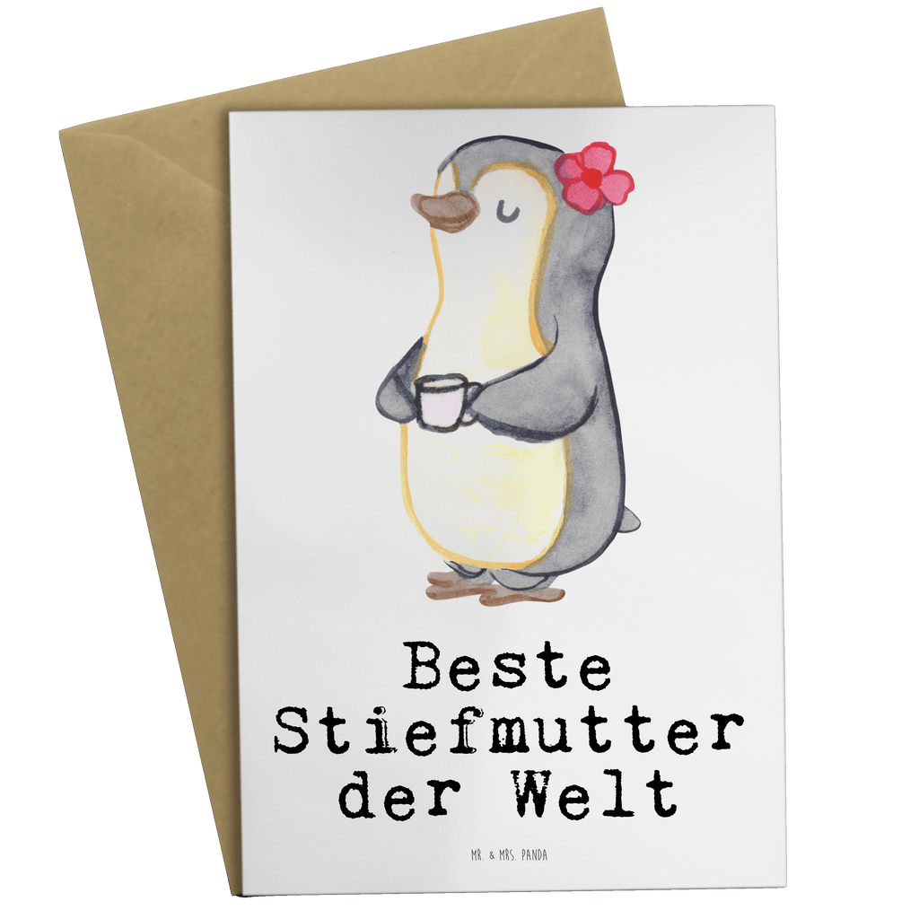Grußkarte Pinguin Beste Stiefmutter der Welt Klappkarte, Einladungskarte, Glückwunschkarte, Hochzeitskarte, Geburtstagskarte, Karte, für, Dankeschön, Geschenk, Schenken, Geburtstag, Geburtstagsgeschenk, Geschenkidee, Danke, Bedanken, Mitbringsel, Freude machen, Geschenktipp, Stiefmutter, Stief Mutter, Stiefmama, Mami, Mutter, Muttertag, Mutti, Mama, Tochter, Sohn, Beste