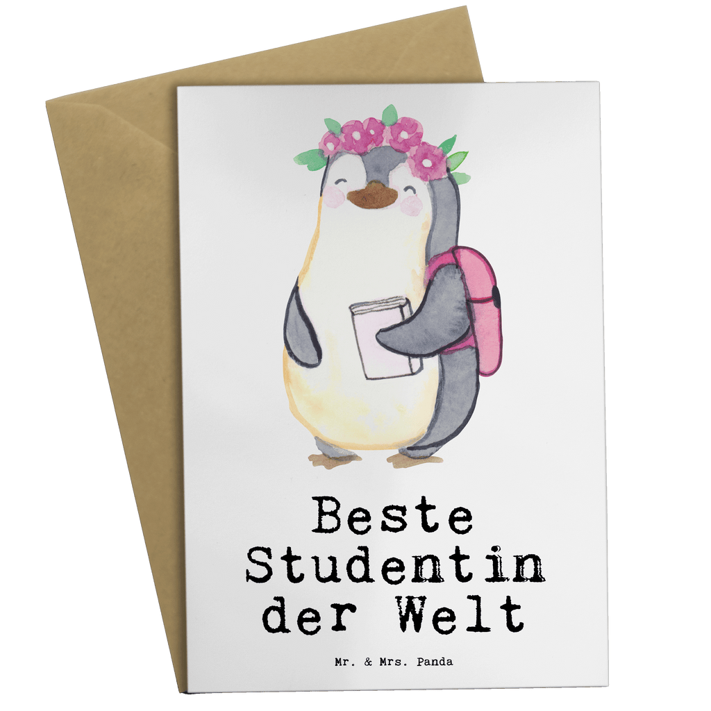 Grußkarte Pinguin Beste Studentin der Welt Klappkarte, Einladungskarte, Glückwunschkarte, Hochzeitskarte, Geburtstagskarte, Karte, für, Dankeschön, Geschenk, Schenken, Geburtstag, Geburtstagsgeschenk, Geschenkidee, Danke, Bedanken, Mitbringsel, Freude machen, Geschenktipp, Studentin, Studium, Tochter, Spaß, Musterschülerin, lustig, Studienabschluss, witzig, Universität, Abschluss, Alumni, Uni, Studenten, Hochschule