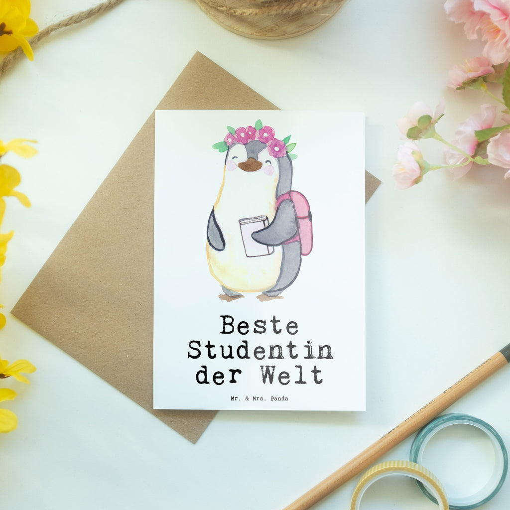 Grußkarte Pinguin Beste Studentin der Welt Klappkarte, Einladungskarte, Glückwunschkarte, Hochzeitskarte, Geburtstagskarte, Karte, für, Dankeschön, Geschenk, Schenken, Geburtstag, Geburtstagsgeschenk, Geschenkidee, Danke, Bedanken, Mitbringsel, Freude machen, Geschenktipp, Studentin, Studium, Tochter, Spaß, Musterschülerin, lustig, Studienabschluss, witzig, Universität, Abschluss, Alumni, Uni, Studenten, Hochschule