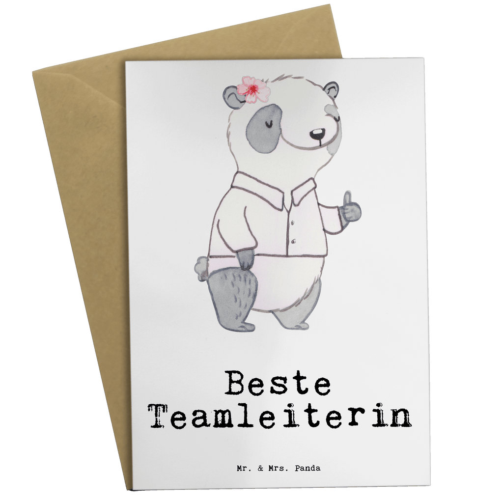 Grußkarte Panda Beste Teamleiterin Klappkarte, Einladungskarte, Glückwunschkarte, Hochzeitskarte, Geburtstagskarte, Karte, für, Dankeschön, Geschenk, Schenken, Geburtstag, Geburtstagsgeschenk, Geschenkidee, Danke, Bedanken, Mitbringsel, Freude machen, Geschenktipp, Teamleiterin, Seminarleiterin, Gruppenleiterin, Leiterin, Kollegin, Chefin, Vorgesetzte, Abschied, Abschiedsgeschenk, Ruhestand