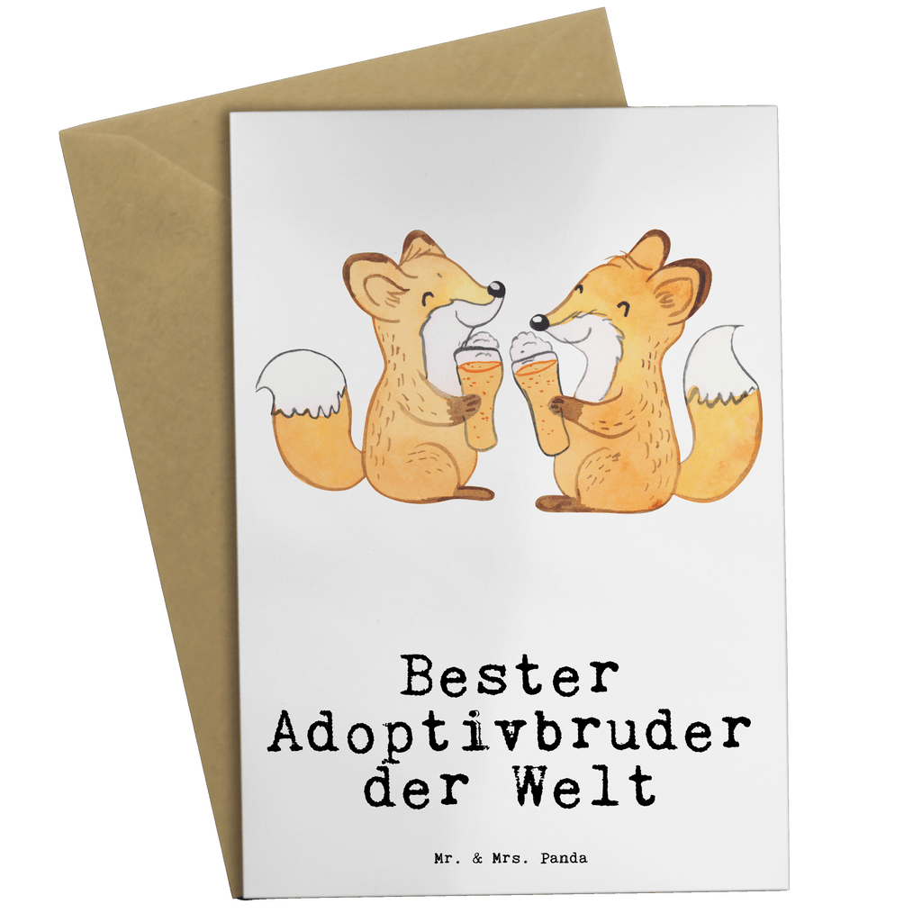 Grußkarte Fuchs Bester Adoptivbruder der Welt Klappkarte, Einladungskarte, Glückwunschkarte, Hochzeitskarte, Geburtstagskarte, Karte, für, Dankeschön, Geschenk, Schenken, Geburtstag, Geburtstagsgeschenk, Geschenkidee, Danke, Bedanken, Mitbringsel, Freude machen, Geschenktipp, Adoptivbruder, adoptiert, Bruder, Brudi, Geschwister, Bruderherz, Schwester, Familie, Kleinigkeit, Brother, Bester, Sohn