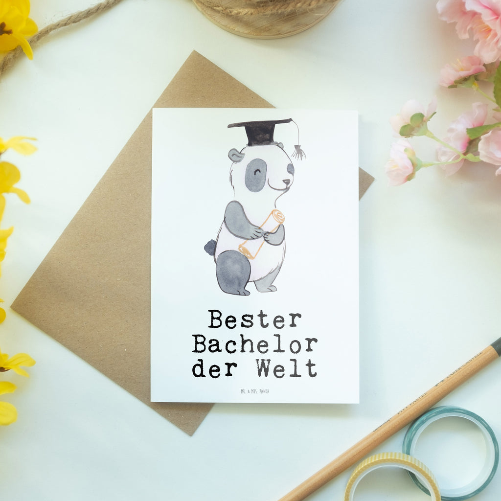Grußkarte Panda Bester Bachelor der Welt Klappkarte, Einladungskarte, Glückwunschkarte, Hochzeitskarte, Geburtstagskarte, Karte, für, Dankeschön, Geschenk, Schenken, Geburtstag, Geburtstagsgeschenk, Geschenkidee, Danke, Bedanken, Mitbringsel, Freude machen, Geschenktipp, Bachelor, Student, Studium, Sohn, Spaß, Musterschüler, lustig, Studienabschluss, witzig, Universität, Abschluss, Alumni, Uni, Studenten, Hochschule