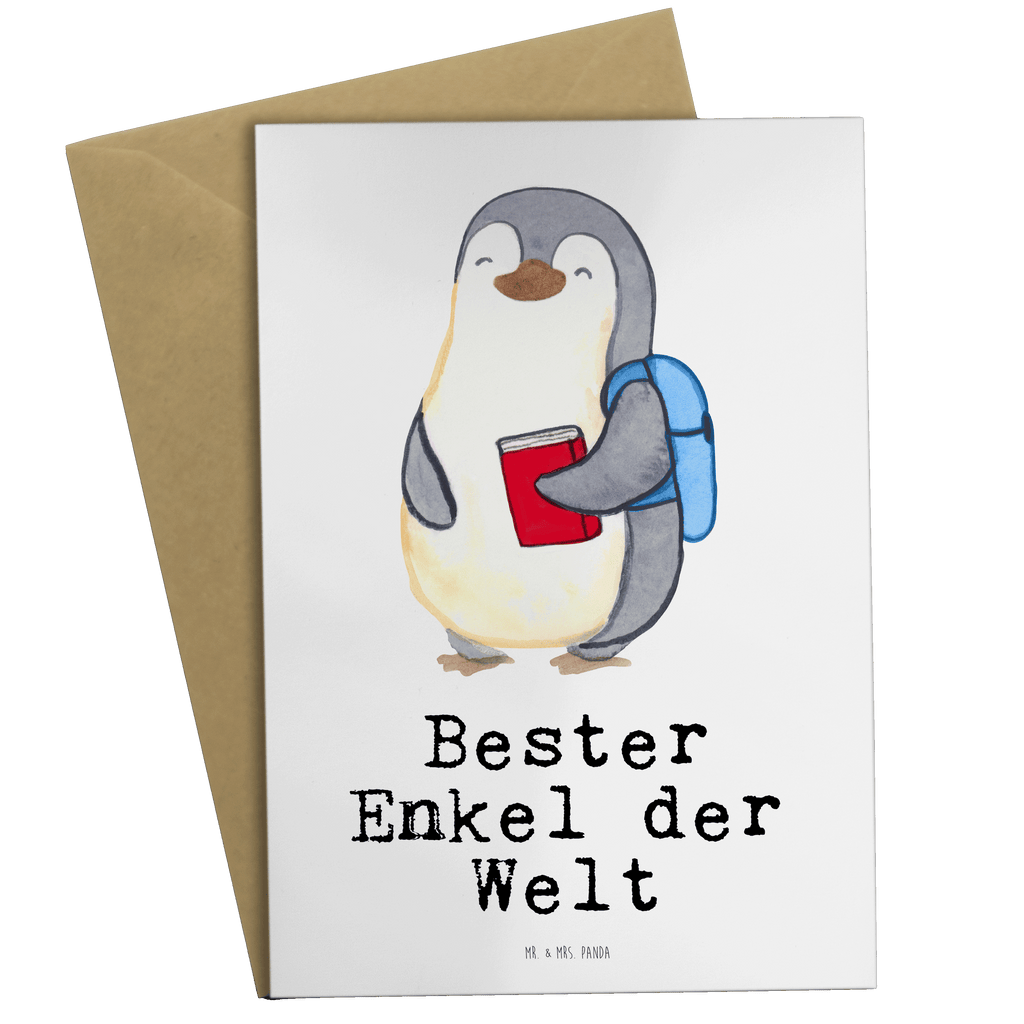 Grußkarte Pinguin Bester Enkel der Welt Klappkarte, Einladungskarte, Glückwunschkarte, Hochzeitskarte, Geburtstagskarte, Karte, für, Dankeschön, Geschenk, Schenken, Geburtstag, Geburtstagsgeschenk, Geschenkidee, Danke, Bedanken, Mitbringsel, Freude machen, Geschenktipp, Enkel, Enkelkind, Enkelsohn, Oma, Opa, Kind von Tochter, Kind von Sohn, Taufe, Großsohn