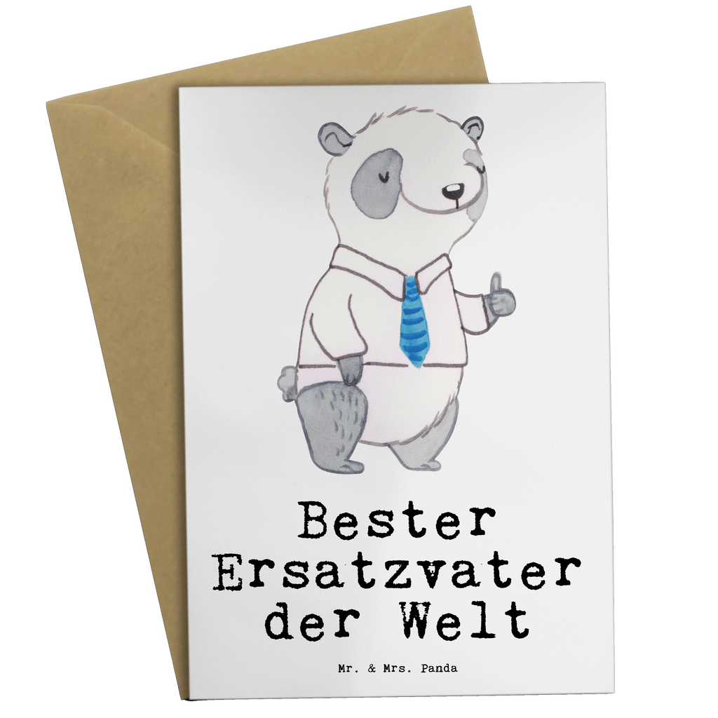 Grußkarte Panda Bester Ersatzvater der Welt Klappkarte, Einladungskarte, Glückwunschkarte, Hochzeitskarte, Geburtstagskarte, Karte, für, Dankeschön, Geschenk, Schenken, Geburtstag, Geburtstagsgeschenk, Geschenkidee, Danke, Bedanken, Mitbringsel, Freude machen, Geschenktipp, Bester, Ersatzvater, Ersatz, zweiter, Vater, Papa, Dad, Daddy, Paps, Papi, Vati, Eltern, Geschenk Vater, Mann, Familie, Kleinigkeit