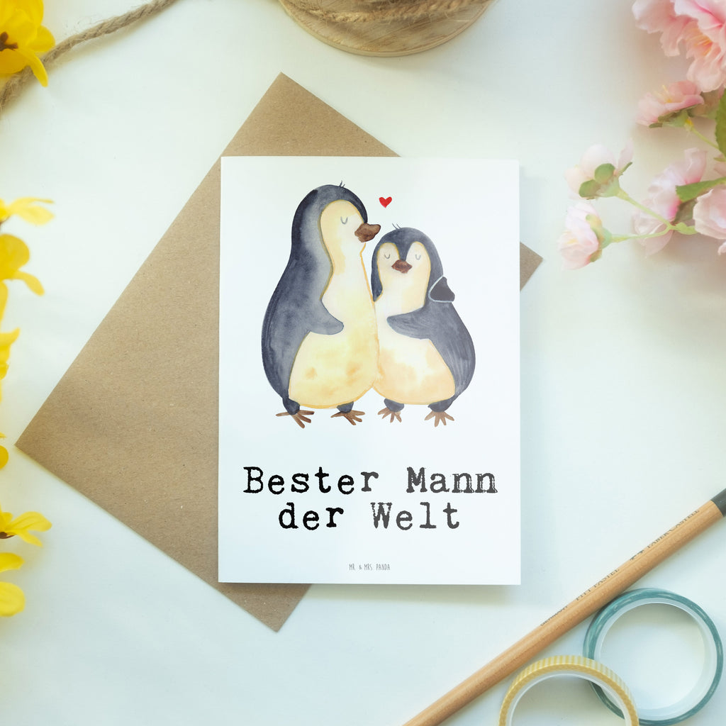 Grußkarte Pinguin Bester Mann der Welt Klappkarte, Einladungskarte, Glückwunschkarte, Hochzeitskarte, Geburtstagskarte, Karte, für, Dankeschön, Geschenk, Schenken, Geburtstag, Geburtstagsgeschenk, Geschenkidee, Danke, Bedanken, Mitbringsel, Freude machen, Geschenktipp, Ehemann, Beste, Mann, Partner, Freund, Traummann, Liebling, Ehepartner, Ehe, Gatte, Lebensgefährte, Bräutigam, Kleinigkeit