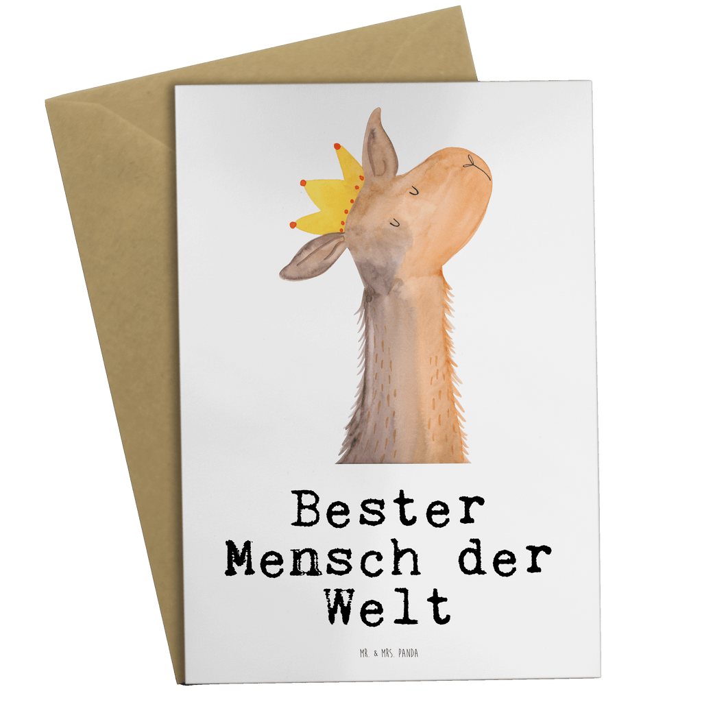 Grußkarte Lama Bester Mensch der Welt Klappkarte, Einladungskarte, Glückwunschkarte, Hochzeitskarte, Geburtstagskarte, Karte, für, Dankeschön, Geschenk, Schenken, Geburtstag, Geburtstagsgeschenk, Geschenkidee, Danke, Bedanken, Mitbringsel, Freude machen, Geschenktipp, Lieblingsmensch, Liebling, Lieblings Mensch, tollster Mensch, Vorbild, Partner, Ehemann, Ehefrau, Liebe, Valentinstag