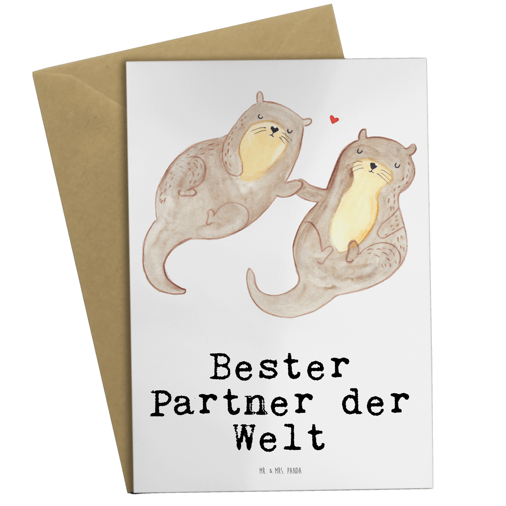 Grußkarte Otter Bester Partner der Welt Klappkarte, Einladungskarte, Glückwunschkarte, Hochzeitskarte, Geburtstagskarte, Karte, für, Dankeschön, Geschenk, Schenken, Geburtstag, Geburtstagsgeschenk, Geschenkidee, Danke, Bedanken, Mitbringsel, Freude machen, Geschenktipp, Partner, Ehepartner, Mann, Frau, Ehefrau, Ehemann. Freundin, Freund, Lebensgefährte, Paar, Liebe