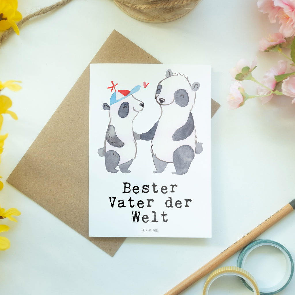 Grußkarte Panda Bester Vater der Welt Klappkarte, Einladungskarte, Glückwunschkarte, Hochzeitskarte, Geburtstagskarte, Karte, für, Dankeschön, Geschenk, Schenken, Geburtstag, Geburtstagsgeschenk, Geschenkidee, Danke, Bedanken, Mitbringsel, Freude machen, Geschenktipp, Vater, Papa, Dad, Daddy, Paps, Papi, Vati, Eltern, Geschenk Vater, Mann, Familie, Bester, Kleinigkeit