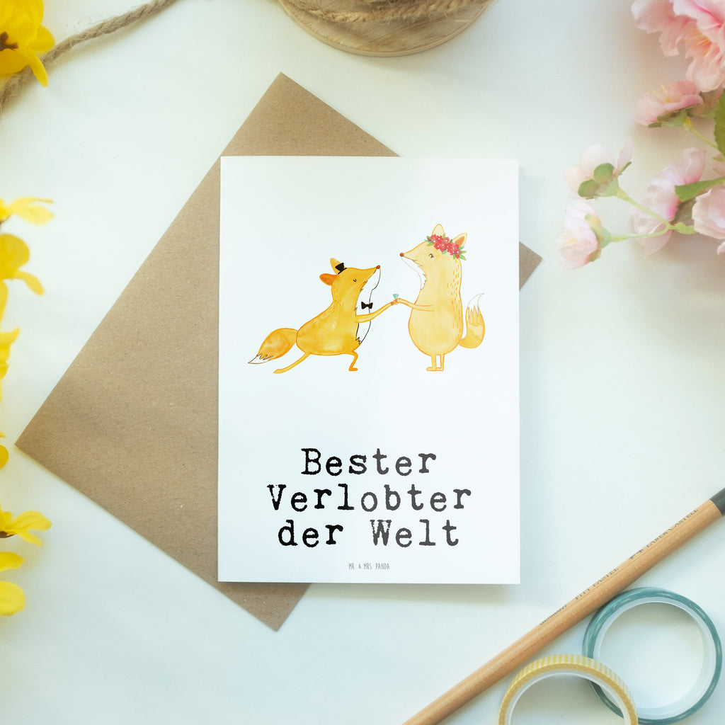 Grußkarte Fuchs Bester Verlobter der Welt Klappkarte, Einladungskarte, Glückwunschkarte, Hochzeitskarte, Geburtstagskarte, Karte, für, Dankeschön, Geschenk, Schenken, Geburtstag, Geburtstagsgeschenk, Geschenkidee, Danke, Bedanken, Mitbringsel, Freude machen, Geschenktipp, Verlobter, Verloben, Verlobung, Traummann, Mann, Freund, Ehemann, Zukünftiger, Hochzeit, Ehe