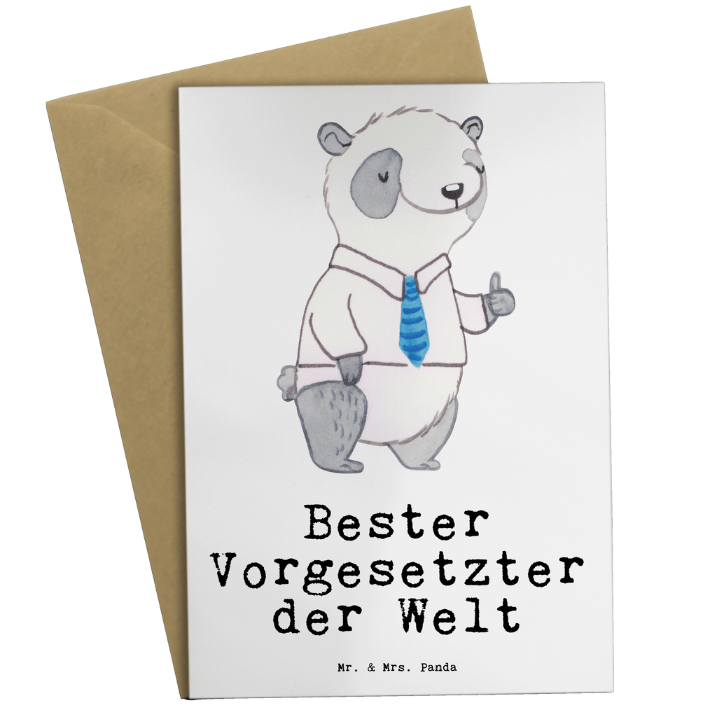 Grußkarte Panda Bester Vorgesetzter der Welt Klappkarte, Einladungskarte, Glückwunschkarte, Hochzeitskarte, Geburtstagskarte, Karte, für, Dankeschön, Geschenk, Schenken, Geburtstag, Geburtstagsgeschenk, Geschenkidee, Danke, Bedanken, Mitbringsel, Freude machen, Geschenktipp, Chef, Boss, Abschiedsgeschenk, Abteilungsleiter, Kollege, Vorgesetzter, Vorgesetzte, Arbeit, Leiter, Arbeitgeber, Führungskraft