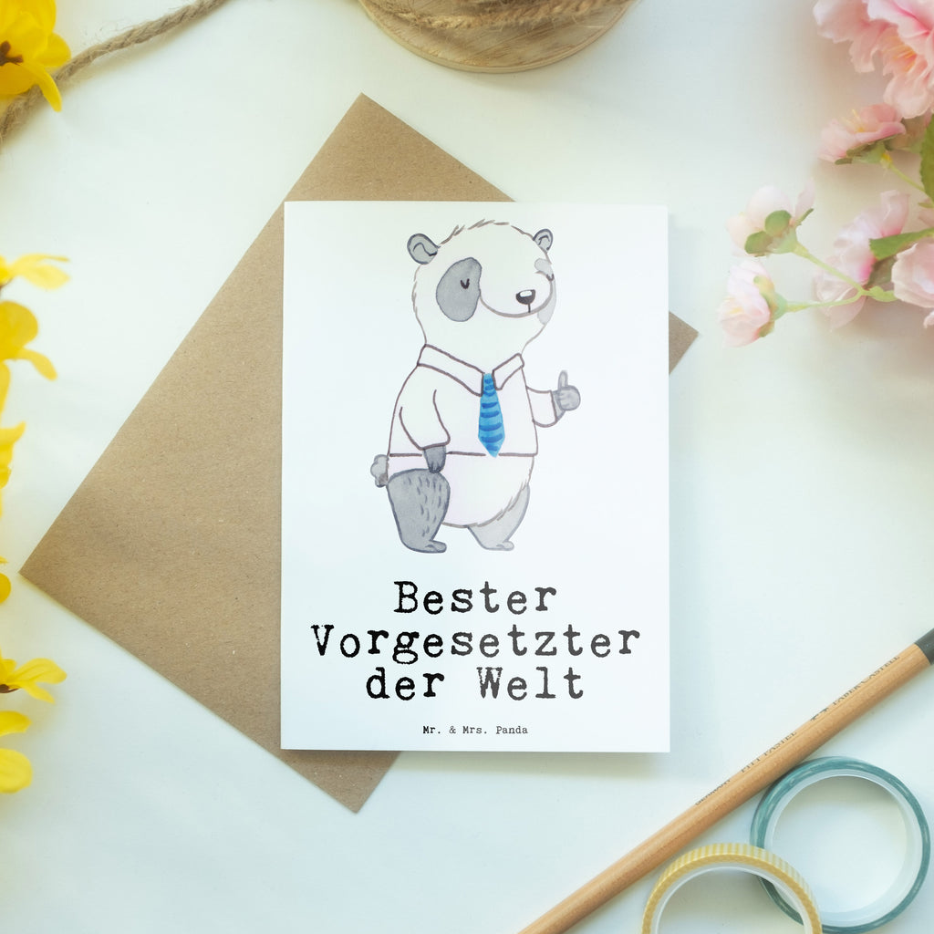 Grußkarte Panda Bester Vorgesetzter der Welt Klappkarte, Einladungskarte, Glückwunschkarte, Hochzeitskarte, Geburtstagskarte, Karte, für, Dankeschön, Geschenk, Schenken, Geburtstag, Geburtstagsgeschenk, Geschenkidee, Danke, Bedanken, Mitbringsel, Freude machen, Geschenktipp, Chef, Boss, Abschiedsgeschenk, Abteilungsleiter, Kollege, Vorgesetzter, Vorgesetzte, Arbeit, Leiter, Arbeitgeber, Führungskraft