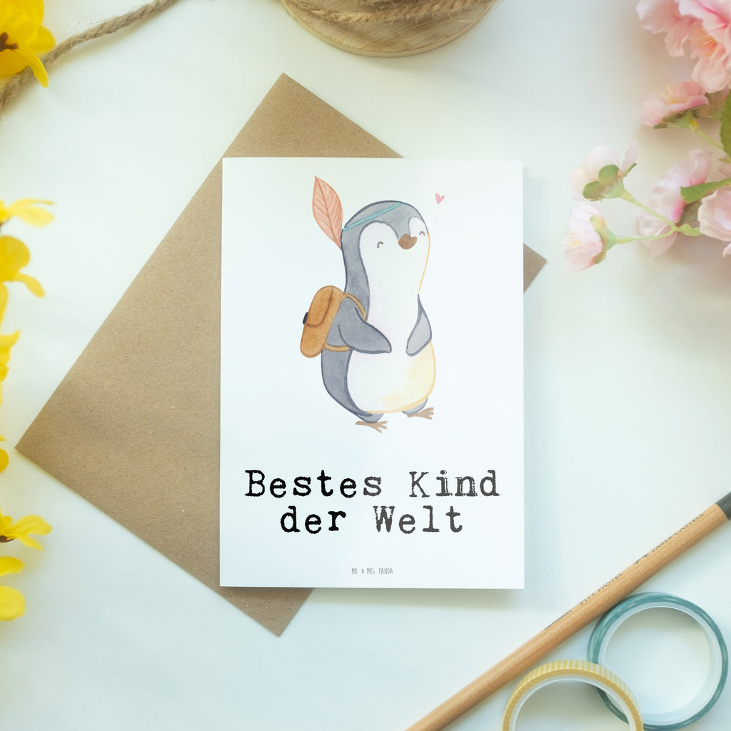 Grußkarte Pinguin Bestes Kind der Welt Klappkarte, Einladungskarte, Glückwunschkarte, Hochzeitskarte, Geburtstagskarte, Karte, für, Dankeschön, Geschenk, Schenken, Geburtstag, Geburtstagsgeschenk, Geschenkidee, Danke, Bedanken, Mitbringsel, Freude machen, Geschenktipp, Kinder, Kind, Kid, Kids, Kiddy, Bestes, Tochter, Sohn, Nachwuchs, Geburt, Liebling, Taufe