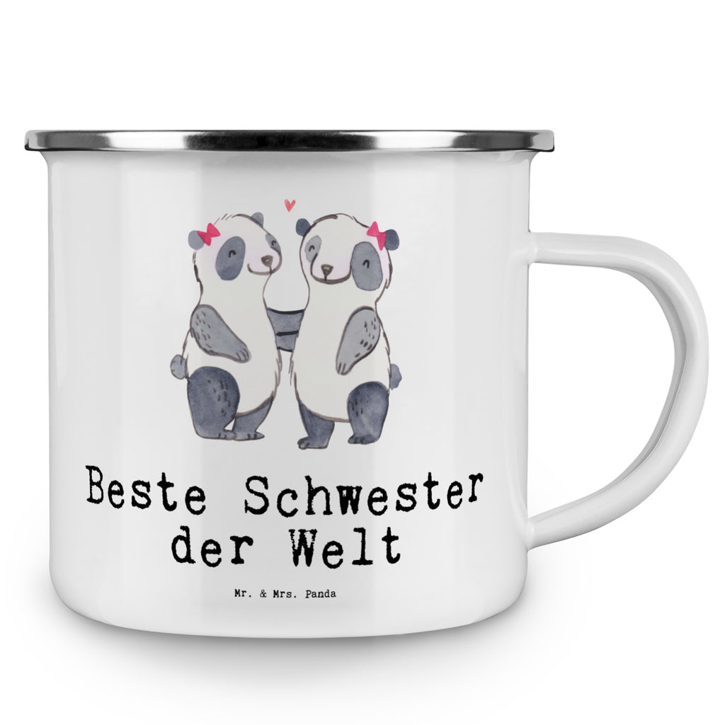 Camping Emaille Tasse Panda Beste Schwester der Welt Campingtasse, Trinkbecher, Metalltasse, Outdoor Tasse, Emaille Trinkbecher, Blechtasse Outdoor, Emaille Campingbecher, Edelstahl Trinkbecher, Metalltasse für Camping, Kaffee Blechtasse, Camping Tasse Metall, für, Dankeschön, Geschenk, Schenken, Geburtstag, Geburtstagsgeschenk, Geschenkidee, Danke, Bedanken, Mitbringsel, Freude machen, Geschenktipp, Schwestern, Schwester, Geschwister, Schwesterherz, Sister, Familie, Kleinigkeit, Beste, Tochter, Liebe, Kinder