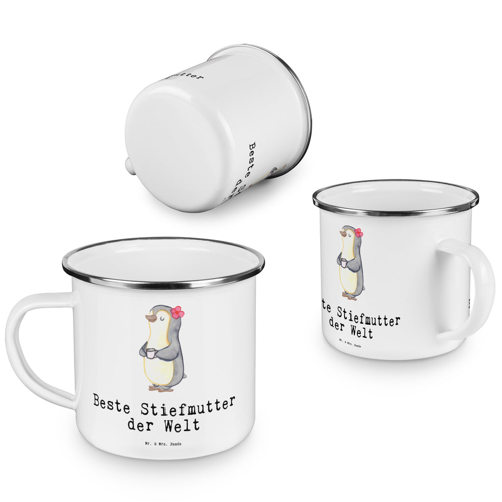 Camping Emaille Tasse Pinguin Beste Stiefmutter der Welt Campingtasse, Trinkbecher, Metalltasse, Outdoor Tasse, Emaille Trinkbecher, Blechtasse Outdoor, Emaille Campingbecher, Edelstahl Trinkbecher, Metalltasse für Camping, Kaffee Blechtasse, Camping Tasse Metall, für, Dankeschön, Geschenk, Schenken, Geburtstag, Geburtstagsgeschenk, Geschenkidee, Danke, Bedanken, Mitbringsel, Freude machen, Geschenktipp, Stiefmutter, Stief Mutter, Stiefmama, Mami, Mutter, Muttertag, Mutti, Mama, Tochter, Sohn, Beste