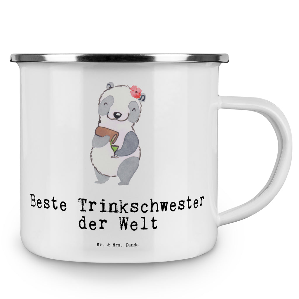 Camping Emaille Tasse Panda Beste Trinkschwester der Welt Campingtasse, Trinkbecher, Metalltasse, Outdoor Tasse, Emaille Trinkbecher, Blechtasse Outdoor, Emaille Campingbecher, Edelstahl Trinkbecher, Metalltasse für Camping, Kaffee Blechtasse, Camping Tasse Metall, für, Dankeschön, Geschenk, Schenken, Geburtstag, Geburtstagsgeschenk, Geschenkidee, Danke, Bedanken, Mitbringsel, Freude machen, Geschenktipp, Trinkschwester, Saufschwester, Schwester, Sister, Freundin, Party, Bae, Trinken, Alkohol, Wochenende, Kleinigkeit, Sister from another Mister