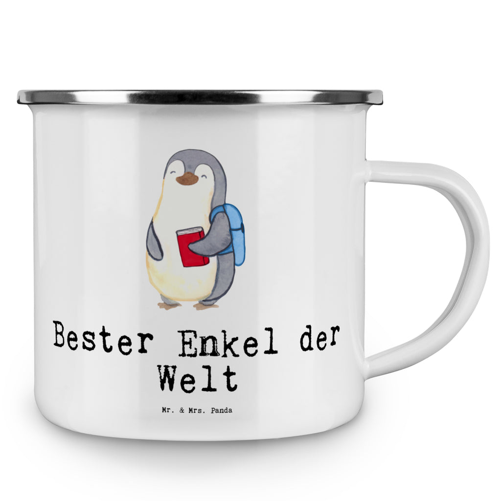 Camping Emaille Tasse Pinguin Bester Enkel der Welt Campingtasse, Trinkbecher, Metalltasse, Outdoor Tasse, Emaille Trinkbecher, Blechtasse Outdoor, Emaille Campingbecher, Edelstahl Trinkbecher, Metalltasse für Camping, Kaffee Blechtasse, Camping Tasse Metall, für, Dankeschön, Geschenk, Schenken, Geburtstag, Geburtstagsgeschenk, Geschenkidee, Danke, Bedanken, Mitbringsel, Freude machen, Geschenktipp, Enkel, Enkelkind, Enkelsohn, Oma, Opa, Kind von Tochter, Kind von Sohn, Taufe, Großsohn