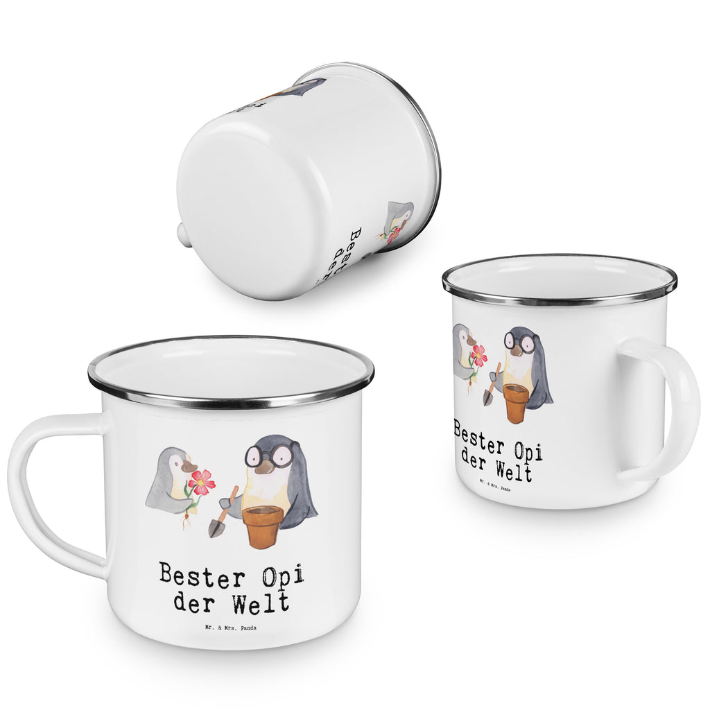 Camping Emaille Tasse Pinguin Bester Opi der Welt Campingtasse, Trinkbecher, Metalltasse, Outdoor Tasse, Emaille Trinkbecher, Blechtasse Outdoor, Emaille Campingbecher, Edelstahl Trinkbecher, Metalltasse für Camping, Kaffee Blechtasse, Camping Tasse Metall, für, Dankeschön, Geschenk, Schenken, Geburtstag, Geburtstagsgeschenk, Geschenkidee, Danke, Bedanken, Mitbringsel, Freude machen, Geschenktipp, Großvater, Grossvater, Opa, Opi. Großpapa, Großeltern, Nichte, Neffe, Kleinigkeit, Oppa, Oppi, Bester