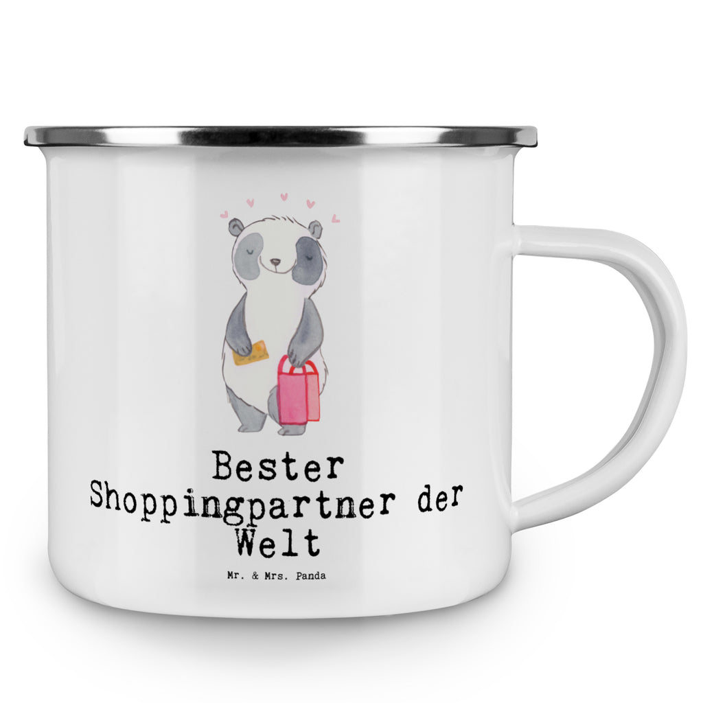 Camping Emaille Tasse Panda Bester Shoppingpartner der Welt Campingtasse, Trinkbecher, Metalltasse, Outdoor Tasse, Emaille Trinkbecher, Blechtasse Outdoor, Emaille Campingbecher, Edelstahl Trinkbecher, Metalltasse für Camping, Kaffee Blechtasse, Camping Tasse Metall, für, Dankeschön, Geschenk, Schenken, Geburtstag, Geburtstagsgeschenk, Geschenkidee, Danke, Bedanken, Mitbringsel, Freude machen, Geschenktipp, Shoppingpartner, Shoppen, Begleitung, Partner, Freundin, Freund, bff, Shopping, Einkaufen, Shopping-Queen, Queen, Bester