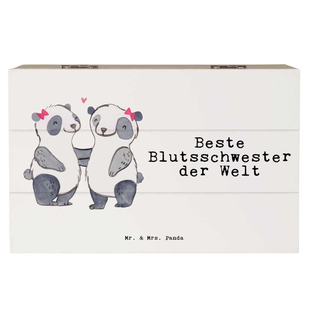 Holzkiste Panda Beste Blutsschwester der Welt Blutsschwester, Blutsgeschwister, Freundin, Bae, Schwestern, Schwester, Geschwister, Schwesterherz, Sister, Geschenk, Familie, Kleinigkeit, Beste, Tochter, Liebe Holzkiste, Kiste, Schatzkiste, Truhe, Schatulle, XXL,  Erinnerungsbox, Erinnerungskiste, Dekokiste, Aufbewahrungsbox  für, Dankeschön, Geschenk, Schenken, Geburtstag, Geburtstagsgeschenk, Geschenkidee, Danke, Bedanken, Mitbringsel, Freude machen, Geschenktipp