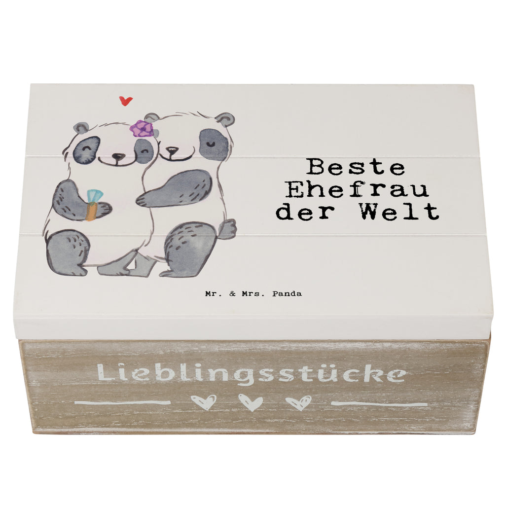 Holzkiste Panda Beste Ehefrau der Welt Ehefrau, Beste, Frau, Partnerin, Freundin, Traumfrau, Hochzeit, Liebling, Ehepartner, Ehe, Gattin, Lebensgefährtin, Braut, Kleinigkeit Holzkiste, Kiste, Schatzkiste, Truhe, Schatulle, XXL,  Erinnerungsbox, Erinnerungskiste, Dekokiste, Aufbewahrungsbox  für, Dankeschön, Geschenk, Schenken, Geburtstag, Geburtstagsgeschenk, Geschenkidee, Danke, Bedanken, Mitbringsel, Freude machen, Geschenktipp
