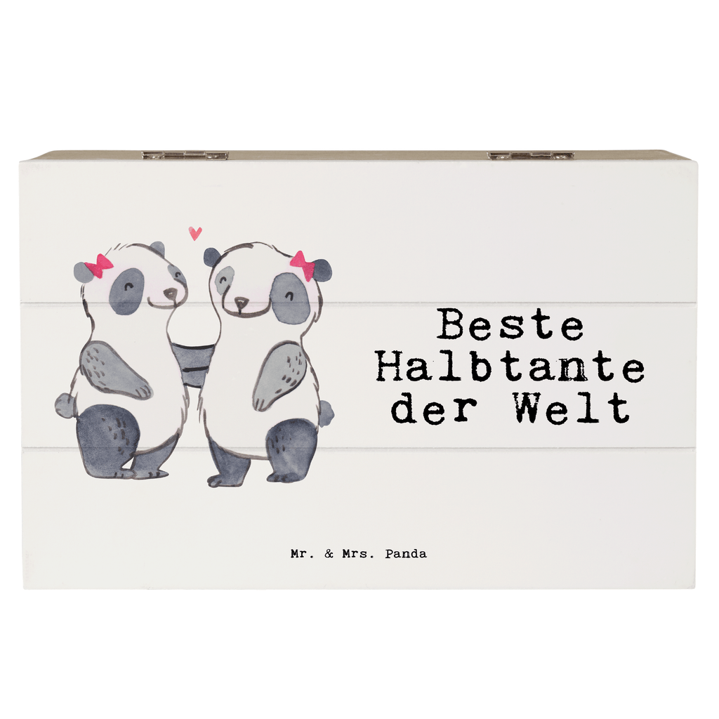 Holzkiste Panda Beste Halbtante der Welt Halbtante, Tante, beste Tante, Stieftante, Stief, Stiefgeschwister, Geschenk, Familie, Kleinigkeit Holzkiste, Kiste, Schatzkiste, Truhe, Schatulle, XXL,  Erinnerungsbox, Erinnerungskiste, Dekokiste, Aufbewahrungsbox  für, Dankeschön, Geschenk, Schenken, Geburtstag, Geburtstagsgeschenk, Geschenkidee, Danke, Bedanken, Mitbringsel, Freude machen, Geschenktipp