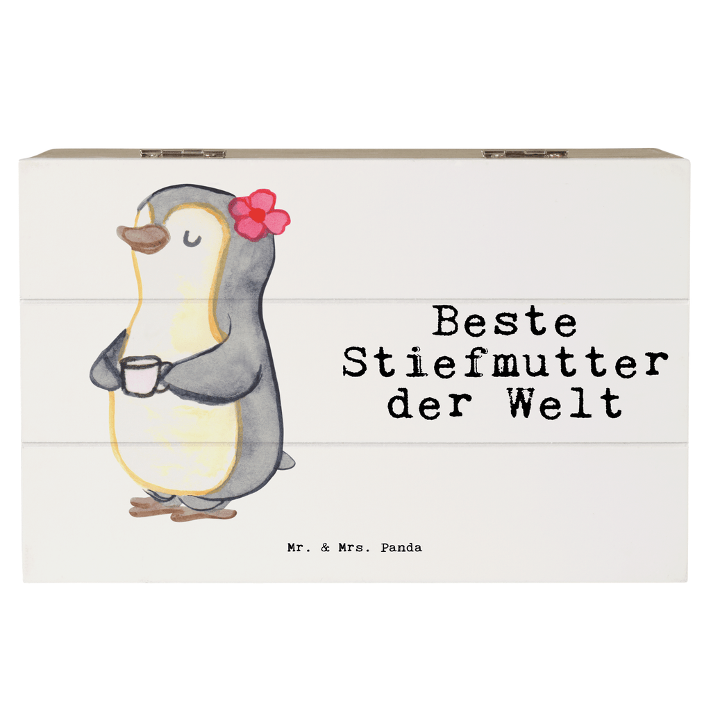 Holzkiste Pinguin Beste Stiefmutter der Welt Stiefmutter, Stief Mutter, Stiefmama, Mami, Mutter, Muttertag, Mutti, Mama, Tochter, Sohn, Dankeschön, Danke, Beste Holzkiste, Kiste, Schatzkiste, Truhe, Schatulle, XXL,  Erinnerungsbox, Erinnerungskiste, Dekokiste, Aufbewahrungsbox  für, Dankeschön, Geschenk, Schenken, Geburtstag, Geburtstagsgeschenk, Geschenkidee, Danke, Bedanken, Mitbringsel, Freude machen, Geschenktipp