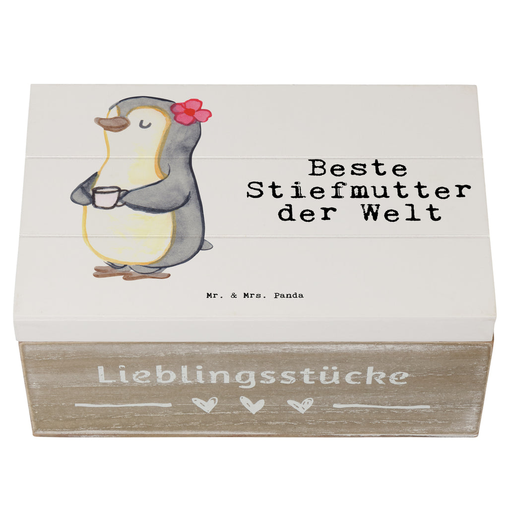 Holzkiste Pinguin Beste Stiefmutter der Welt Stiefmutter, Stief Mutter, Stiefmama, Mami, Mutter, Muttertag, Mutti, Mama, Tochter, Sohn, Dankeschön, Danke, Beste Holzkiste, Kiste, Schatzkiste, Truhe, Schatulle, XXL,  Erinnerungsbox, Erinnerungskiste, Dekokiste, Aufbewahrungsbox  für, Dankeschön, Geschenk, Schenken, Geburtstag, Geburtstagsgeschenk, Geschenkidee, Danke, Bedanken, Mitbringsel, Freude machen, Geschenktipp