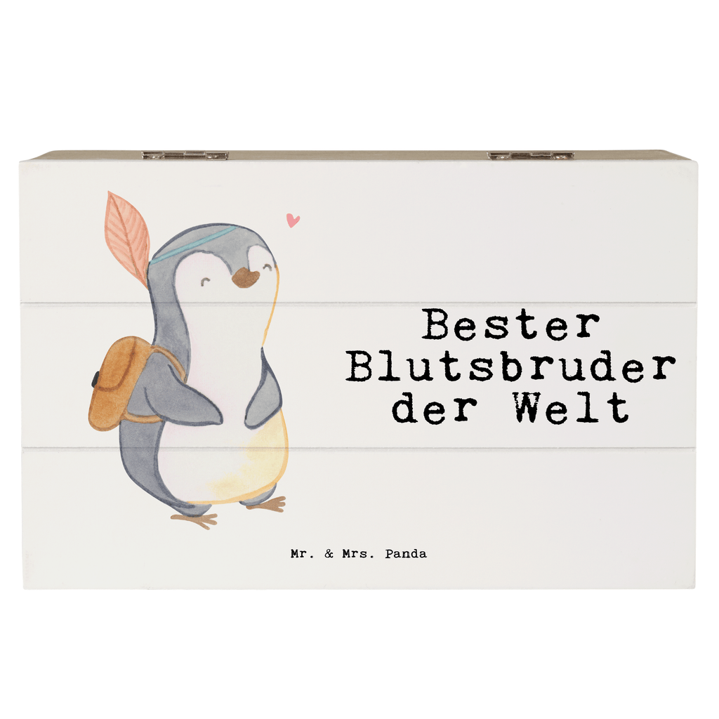 Holzkiste Pinguin Bester Blutsbruder der Welt Holzkiste, Kiste, Schatzkiste, Truhe, Schatulle, XXL, Erinnerungsbox, Erinnerungskiste, Dekokiste, Aufbewahrungsbox, für, Dankeschön, Geschenk, Schenken, Geburtstag, Geburtstagsgeschenk, Geschenkidee, Danke, Bedanken, Mitbringsel, Freude machen, Geschenktipp, Blutsbruder, Blutsgeschwister, Freund, Brüder, Geschwister, Bruderherz, Brother, Familie, Kleinigkeit, Bester, Sido