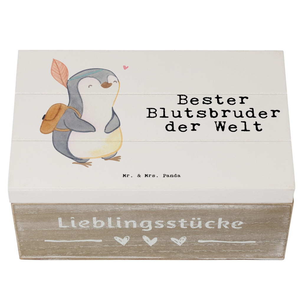 Holzkiste Pinguin Bester Blutsbruder der Welt Holzkiste, Kiste, Schatzkiste, Truhe, Schatulle, XXL, Erinnerungsbox, Erinnerungskiste, Dekokiste, Aufbewahrungsbox, für, Dankeschön, Geschenk, Schenken, Geburtstag, Geburtstagsgeschenk, Geschenkidee, Danke, Bedanken, Mitbringsel, Freude machen, Geschenktipp, Blutsbruder, Blutsgeschwister, Freund, Brüder, Geschwister, Bruderherz, Brother, Familie, Kleinigkeit, Bester, Sido