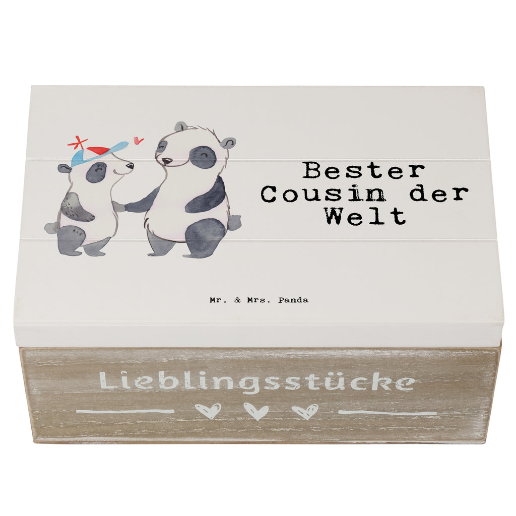 Holzkiste Panda Bester Cousin der Welt Cousin, Kousin, Vetter, Sohn von Onkel, Sohn von Tante, Familie, Verwandtschaft, Cousine Holzkiste, Kiste, Schatzkiste, Truhe, Schatulle, XXL,  Erinnerungsbox, Erinnerungskiste, Dekokiste, Aufbewahrungsbox  für, Dankeschön, Geschenk, Schenken, Geburtstag, Geburtstagsgeschenk, Geschenkidee, Danke, Bedanken, Mitbringsel, Freude machen, Geschenktipp