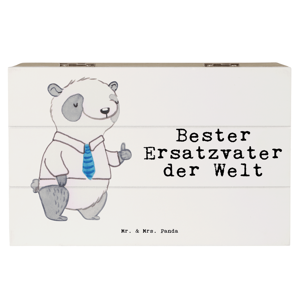 Holzkiste Panda Bester Ersatzvater der Welt Bester, Ersatzvater, Ersatz, zweiter, Vater, Papa, Dad, Daddy, Paps, Papi, Vati, Eltern, Geschenk Vater, Mann, Familie, Bester, Dankeschön, Kleinigkeit, Geburtstag Holzkiste, Kiste, Schatzkiste, Truhe, Schatulle, XXL,  Erinnerungsbox, Erinnerungskiste, Dekokiste, Aufbewahrungsbox  für, Dankeschön, Geschenk, Schenken, Geburtstag, Geburtstagsgeschenk, Geschenkidee, Danke, Bedanken, Mitbringsel, Freude machen, Geschenktipp