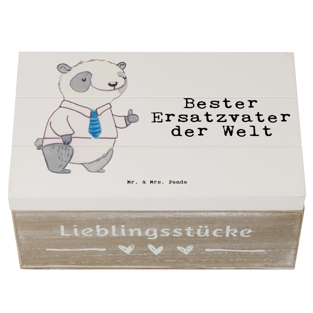 Holzkiste Panda Bester Ersatzvater der Welt Bester, Ersatzvater, Ersatz, zweiter, Vater, Papa, Dad, Daddy, Paps, Papi, Vati, Eltern, Geschenk Vater, Mann, Familie, Bester, Dankeschön, Kleinigkeit, Geburtstag Holzkiste, Kiste, Schatzkiste, Truhe, Schatulle, XXL,  Erinnerungsbox, Erinnerungskiste, Dekokiste, Aufbewahrungsbox  für, Dankeschön, Geschenk, Schenken, Geburtstag, Geburtstagsgeschenk, Geschenkidee, Danke, Bedanken, Mitbringsel, Freude machen, Geschenktipp